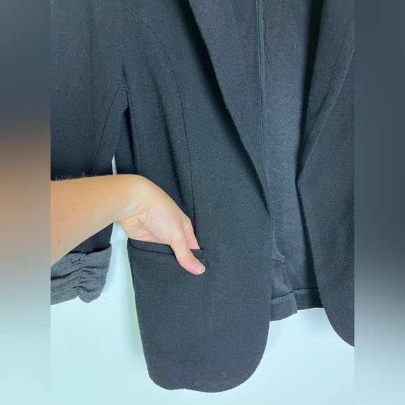 Skies Are Blue Black Blazer S Roll Sleeve Work Career Casual Jacket Office Corp - Picture 5 of 11